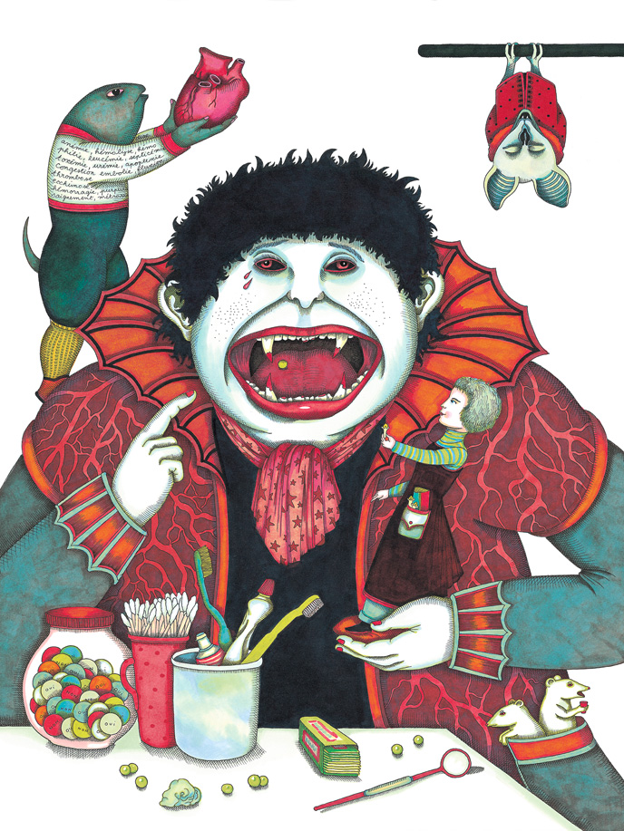 01_couv_vampire  - Illustration du livre Monstres malades, éditions Thierry Magnier 2004